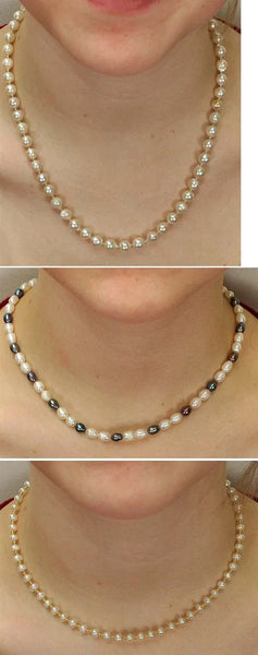 Lot of 3 Genuine Pearl Beaded Necklaces Filigree Clasp