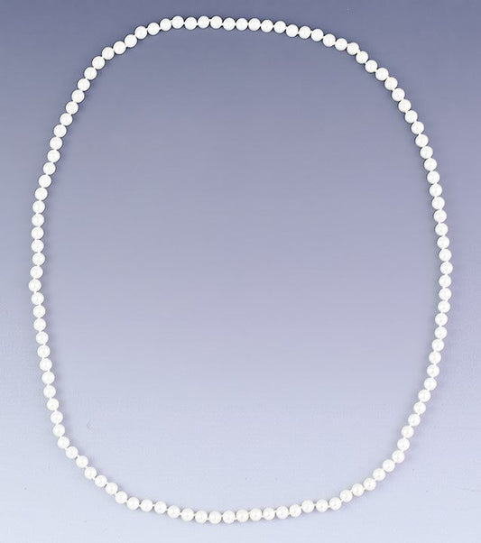 Classy VTG Single Strand Hand Knotted ~7.0mm Pearl Necklace 36"
