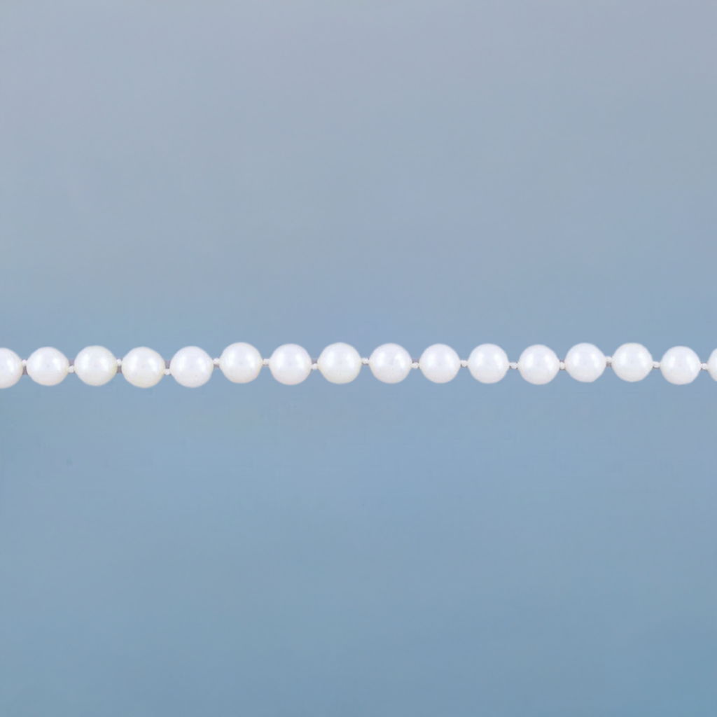 Classy VTG Single Strand Hand Knotted ~7.0mm Pearl Necklace 36"