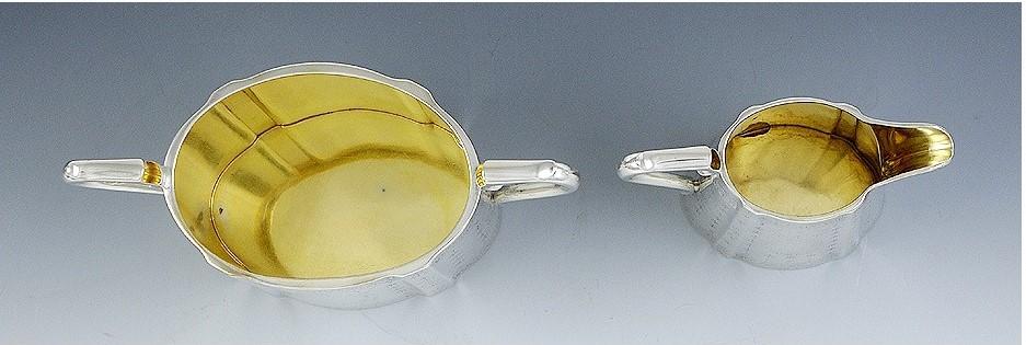 1875 3 pc. English Sterling Silver Tea Set - Coffee Pot Creamer Sugar Bowl