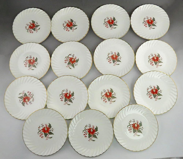 Set of 15 Royal Worcester Lynbrook Pattern Porcelain Bread & Butter Plates