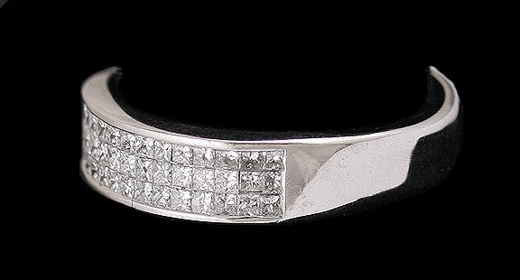 Brilliant 14K White Gold & ~1.5CT Diamond Ring Modern Size 12.75