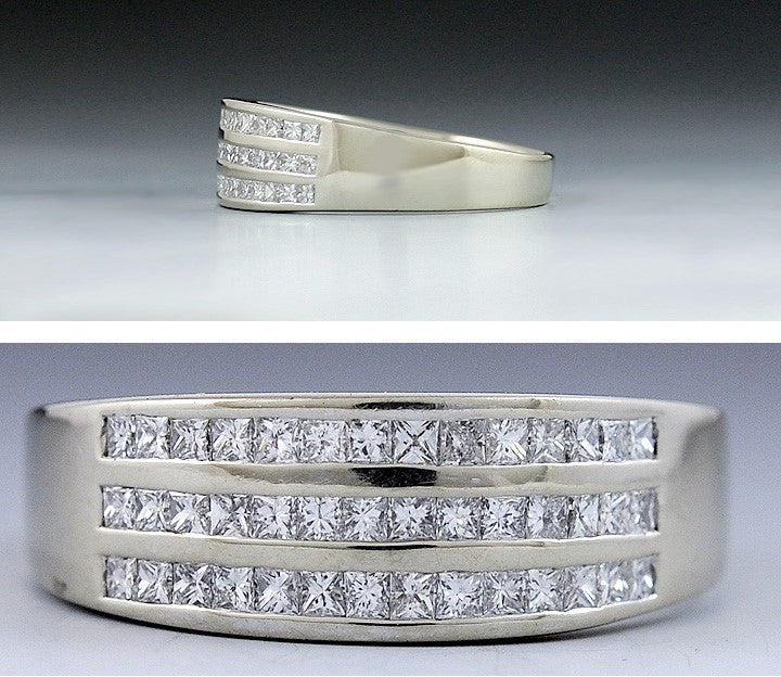 Brillliant 14K White Gold Diamond Band - TDW 1.25 Carats Ring Size 11