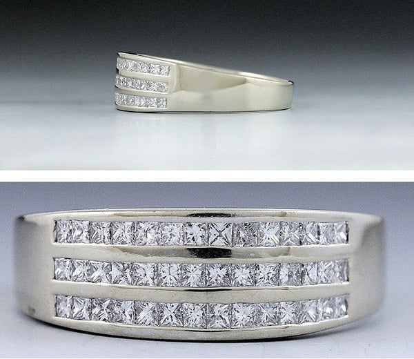 Brillliant 14K White Gold Diamond Band - TDW 1.25 Carats Ring Size 11