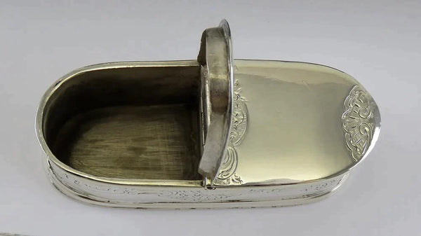 Exquisite c1740s French? European Silver Double Ended Oval Snuff Box Hand Chased