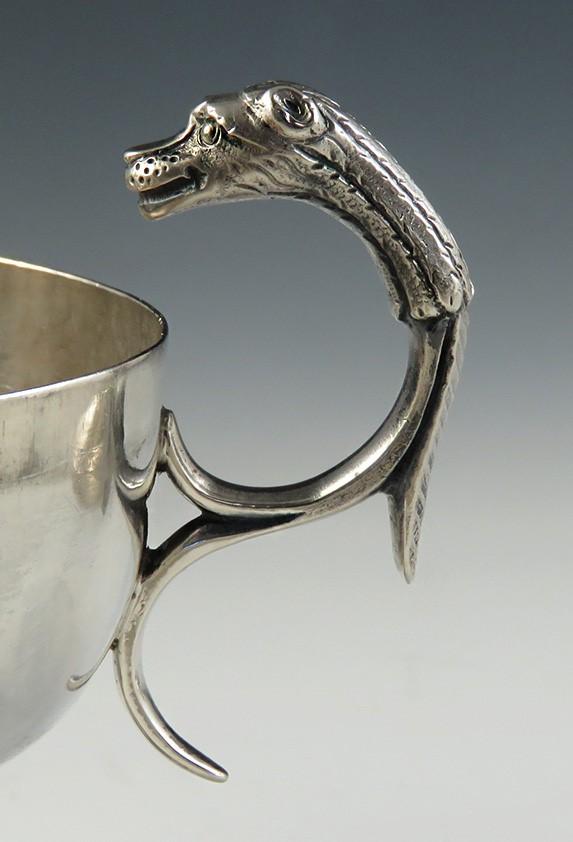 Antique French Silver Leopard Head Alcohol Oil Lamp Essential Oil Diffuser