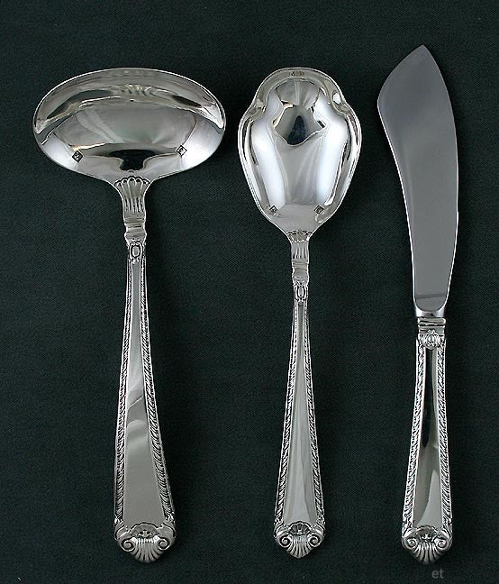 Vintage 3pc Tuttle Lamerie Pattern Sterling Silver Serving Pieces Ladle