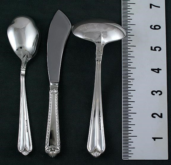 Vintage 3pc Tuttle Lamerie Pattern Sterling Silver Serving Pieces Ladle