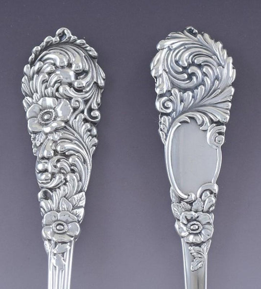 Pristine Set 3 Reed Barton Sterling Silver Trajan Dessert Place Oval Soup Spoons