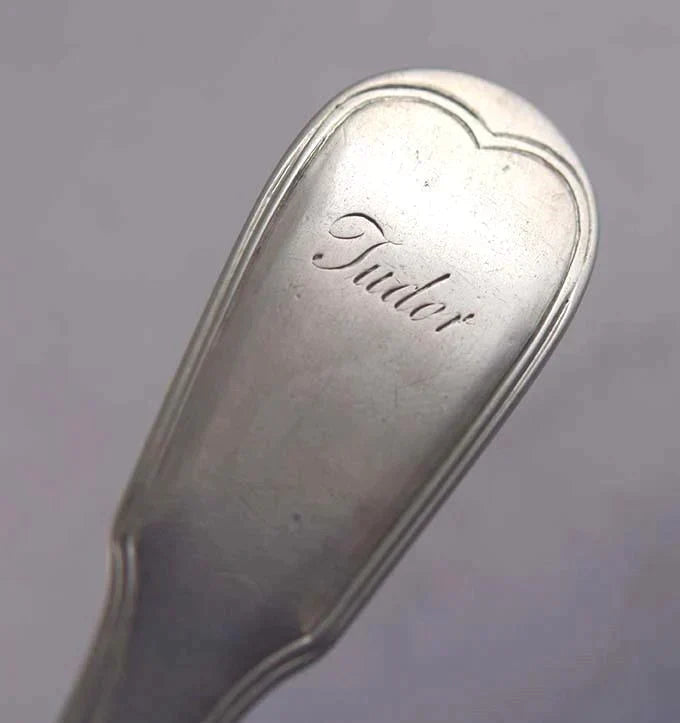 Sunshing Chinese Export Silver Fiddle Thread Pattern Tudor Ladle