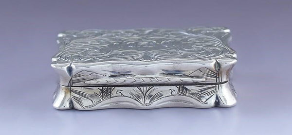 1852 Nice Antique English Victorian Sterling Silver Vinaigrette / Scent Box