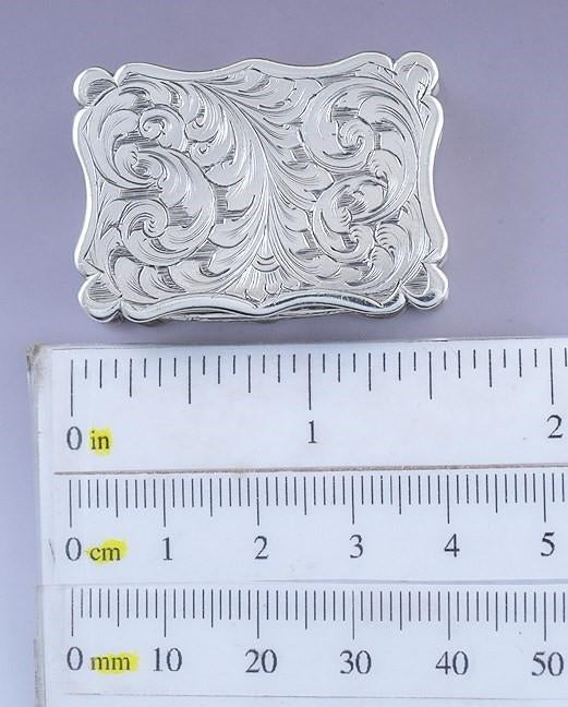 1852 Nice Antique English Victorian Sterling Silver Vinaigrette / Scent Box