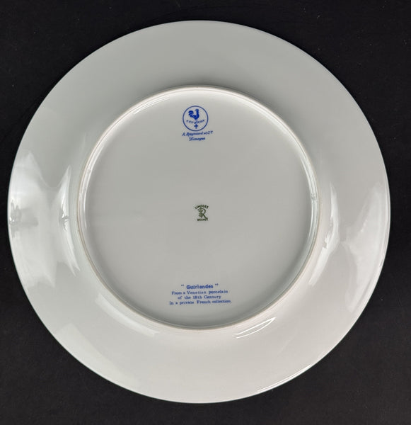 Set 4 Raynaud Ceralene Limoges Porcelain Guirlandes 10 5/8" Dinner Plates (2/2)