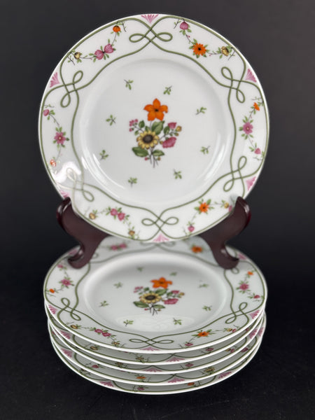 Set 6 Raynaud Ceralene Limoges Porcelain Guirlandes 6 1/2" Bread Butter Plates