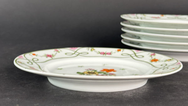 Set 6 Raynaud Ceralene Limoges Porcelain Guirlandes 6 1/2" Bread Butter Plates