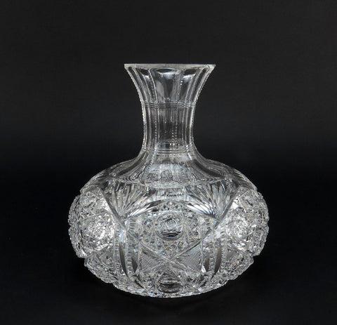 Beautiful Antique American Brilliant Period Cut Glass Carafe Decanter Vase