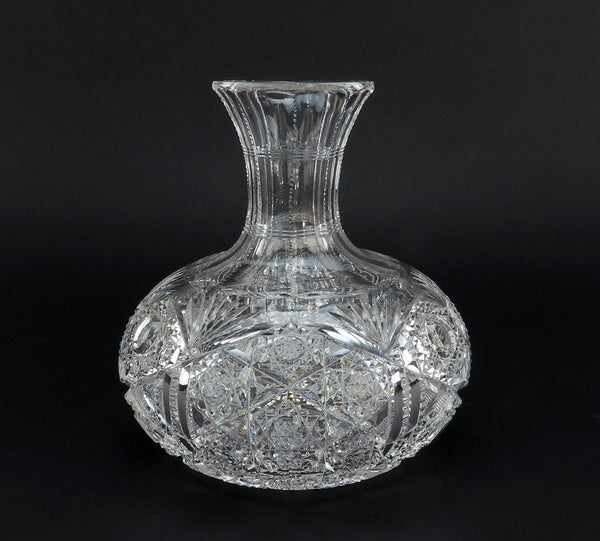 Beautiful Antique American Brilliant Period Cut Glass Carafe Decanter Vase