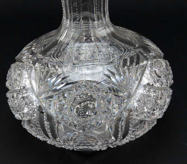 Beautiful Antique American Brilliant Period Cut Glass Carafe Decanter Vase