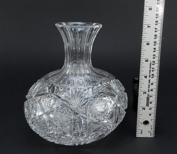 Beautiful Antique American Brilliant Period Cut Glass Carafe Decanter Vase