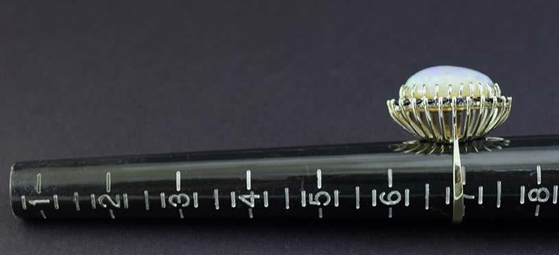 Stunning 14k White Gold Opal & Sapphire Ring Size 7
