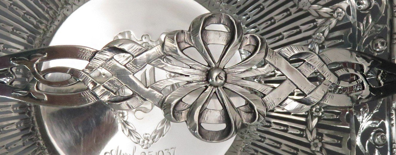 Late 1800's- Early 1900's German Continental Sterling Silver Swing Handle Basket