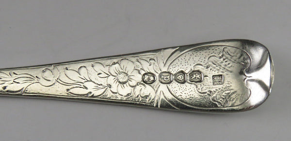 Antique 1830 English Sterling Silver Classical Fruit Serving Spoon