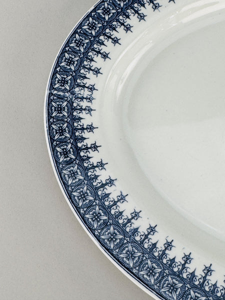 Antique Oval 1890 Royal Worcester Serving Platter Blue and White