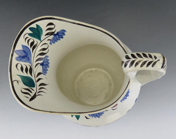 Antique UK c1830's Handpainted Pottery Porcelain Provincial Ewer Pitcher 1800's
