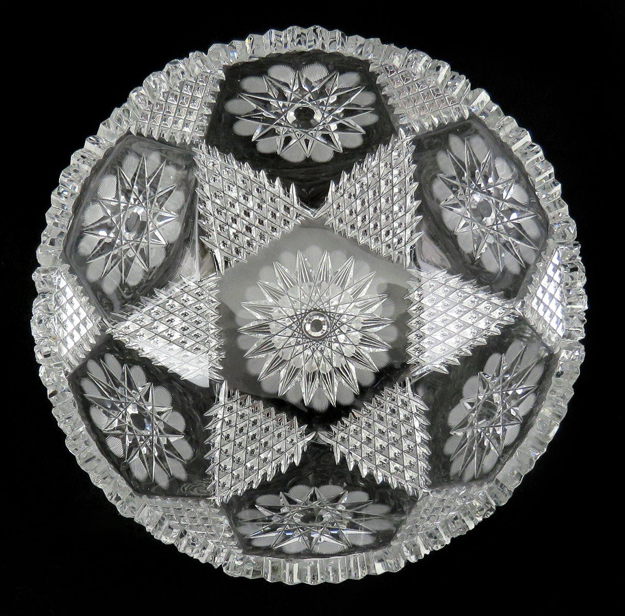Stunning 19th Century ABP American Brilliant Period Cut Glass Crystal Bowl