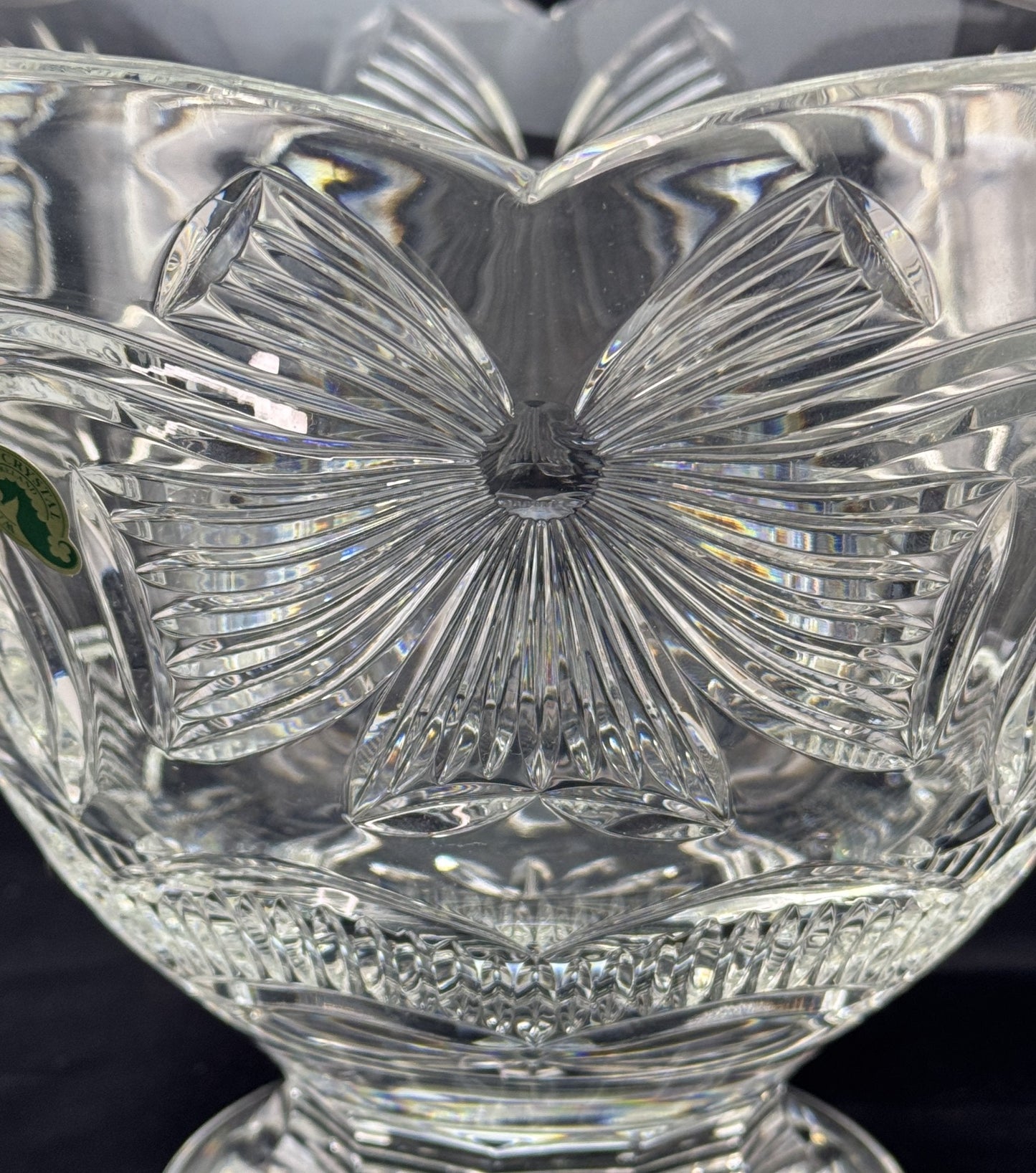 Limited Edition Waterford Cut Glass Crystal Holiday Ribbon Bow Footed Bowl