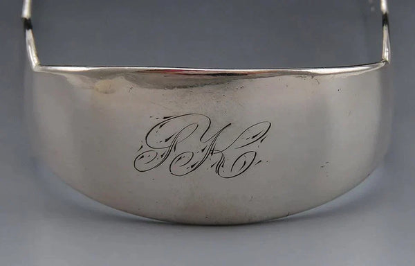 Beautifully Bright Antique American Coin Silver Sugar / Ice Tongs Monogrammed GK