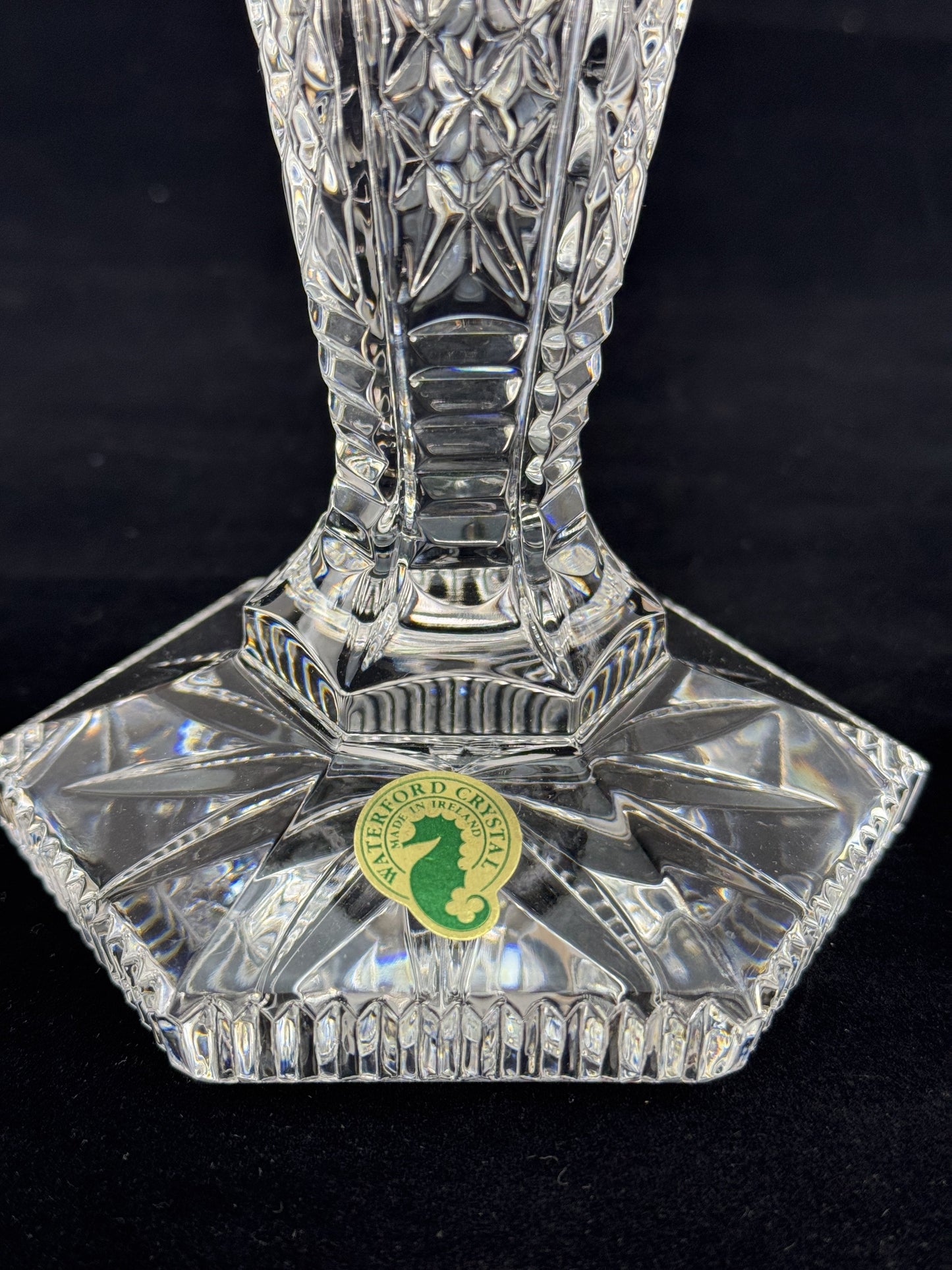 Pristine Pair Waterford Irish Crystal Glass 8.5" Hardwick Candlesticks