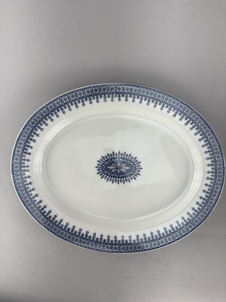 Antique Large Oval 1890 Royal Worcester Serving Platter Blue and White