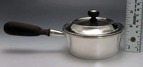 Antique Arts & Crafts Sterling Silver w/ Wood Covered Sauce Pot / Pourer