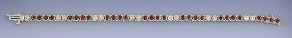 Exquisite Diamond & Ruby 14k Gold Tennis Bracelet 2.10-2.80ct tdw