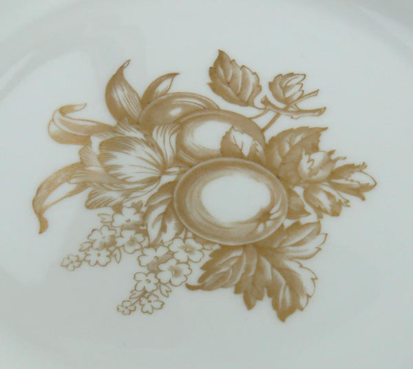 12 Antique c1930 English Porcelain Spode Copeland Golden Fruit Lunch Plates 9"