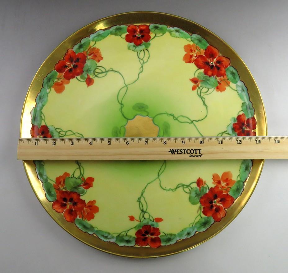 c1900 J. H. Brauer T&V Vogt Hand Painted Porcelain Floral Platter Serving Dish