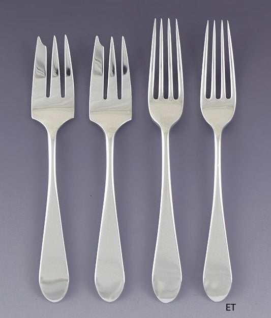 Nice Group 4 James Robinson Sterling Silver Irish Rib Salad / Fish Forks