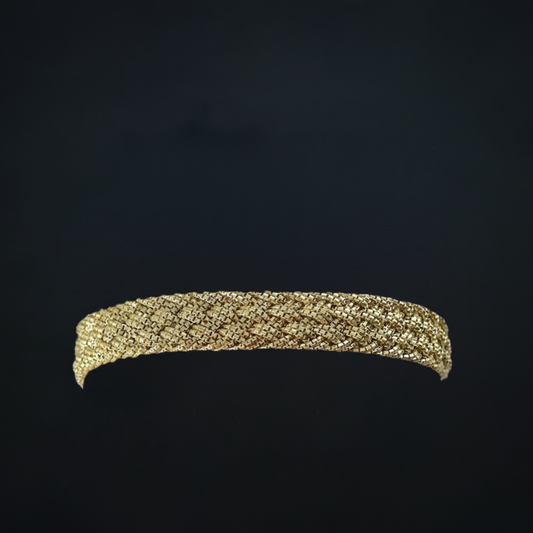Modern 18K Yellow Gold Braid Form Chain Bracelet
