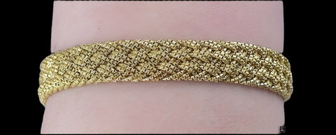 Modern 18K Yellow Gold Braid Form Chain Bracelet