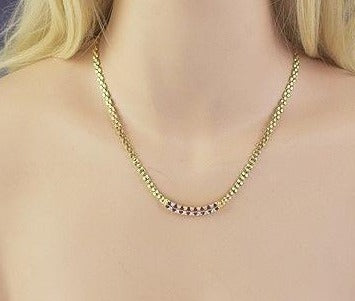 Superb Quality 18k Gold ~.50ct Diamond & Ruby Necklace