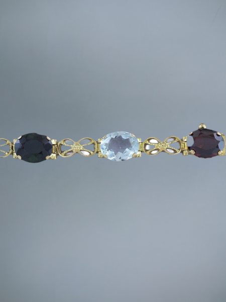 Colorful 18k Gold & Multi Color Gemstone Bracelet