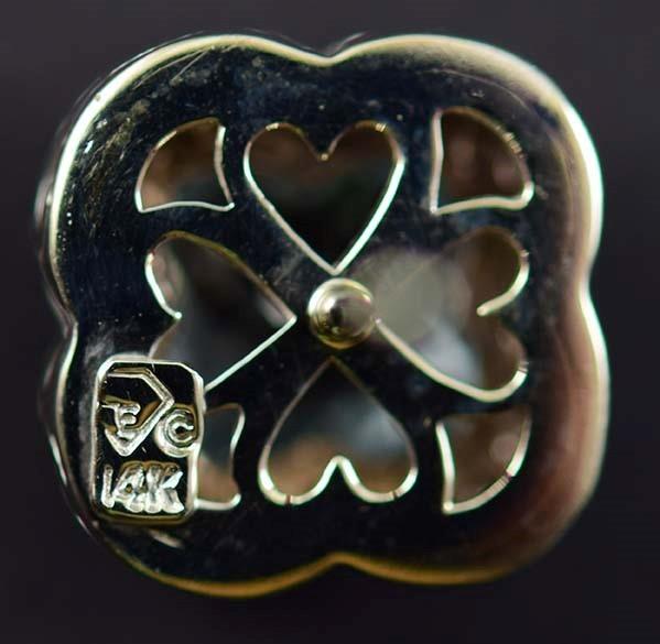 Modern 14k White Gold Topaz & Diamond Clover Earrings