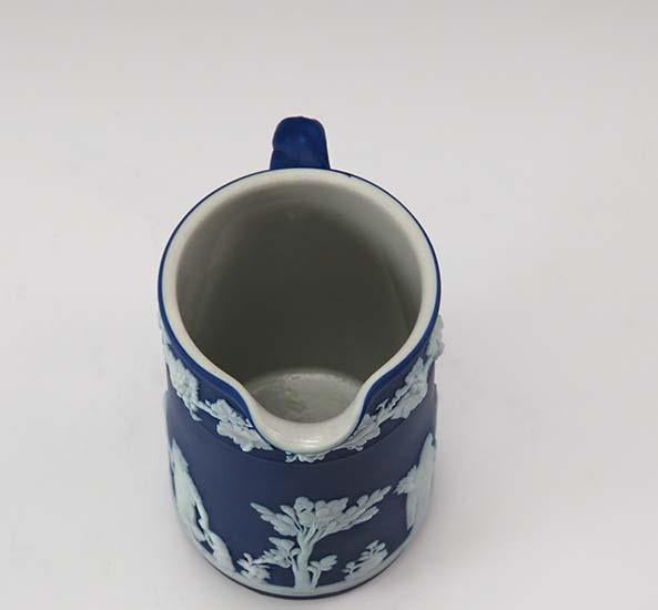 Lovely Antique Wedgwood Blue Jasperware Small Pitcher