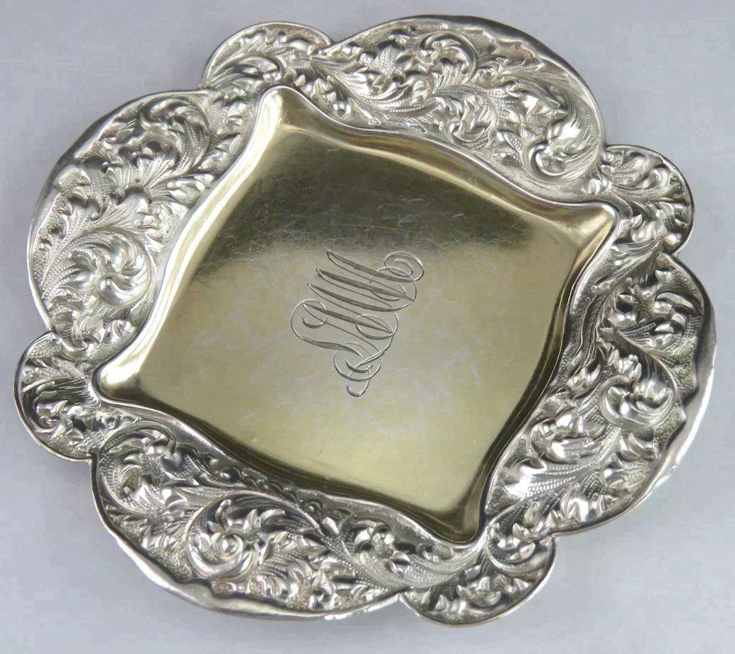 11 Antique 1891 Gorham Sterling Silver Gold Wash Small Candy or Nut Dishes