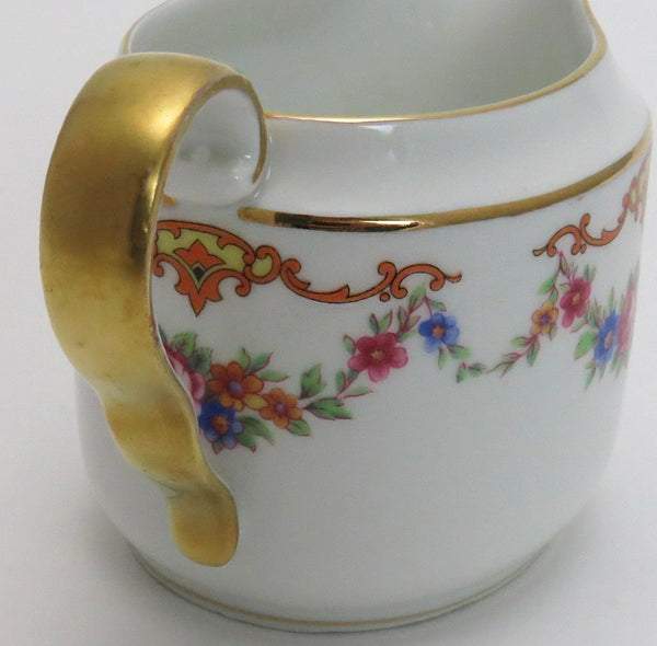2pc Elegant Czech Epiag Floral Sugar & Creamer Set 9561