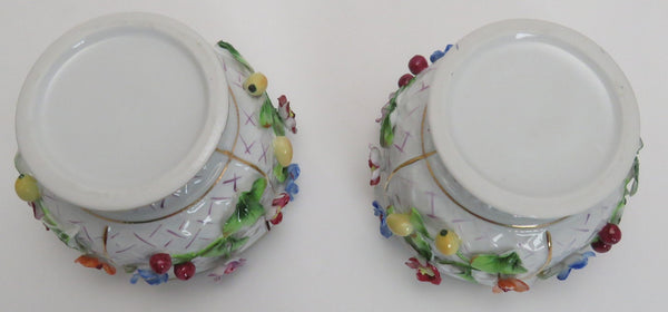 Vintage 1920's-1930's German Pierced Porcelain Flower & Fruit Vases (2)