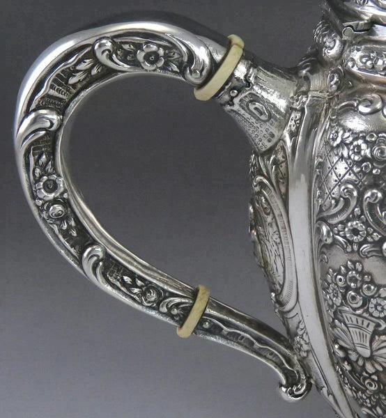 Vintage 1942 Beautifully Hand Chased Finnish Silver Teapot