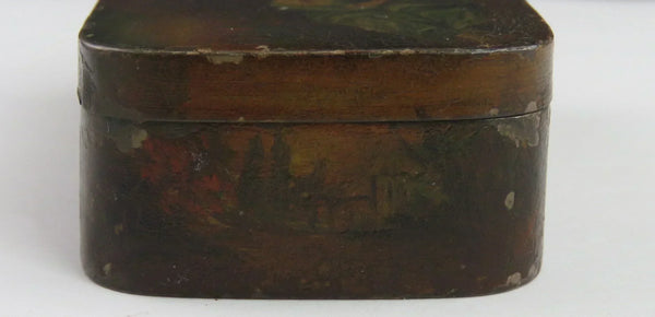 Fab mid 1800s Hand Painted European Snuffbox Picnic Scene