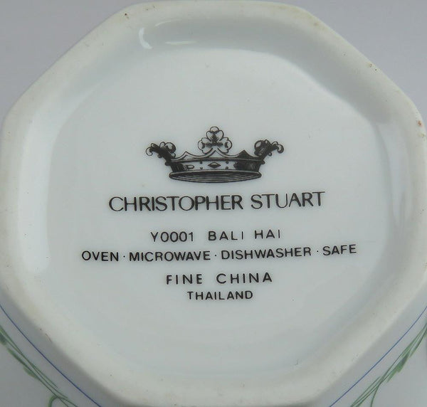 Set of 10 Porcelain Tea Cups Christopher Stuart Bali Hai Younger Than Springtime